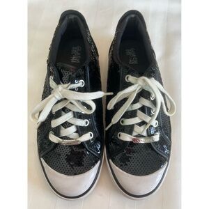 Coach Black and White Sequin Sneakers